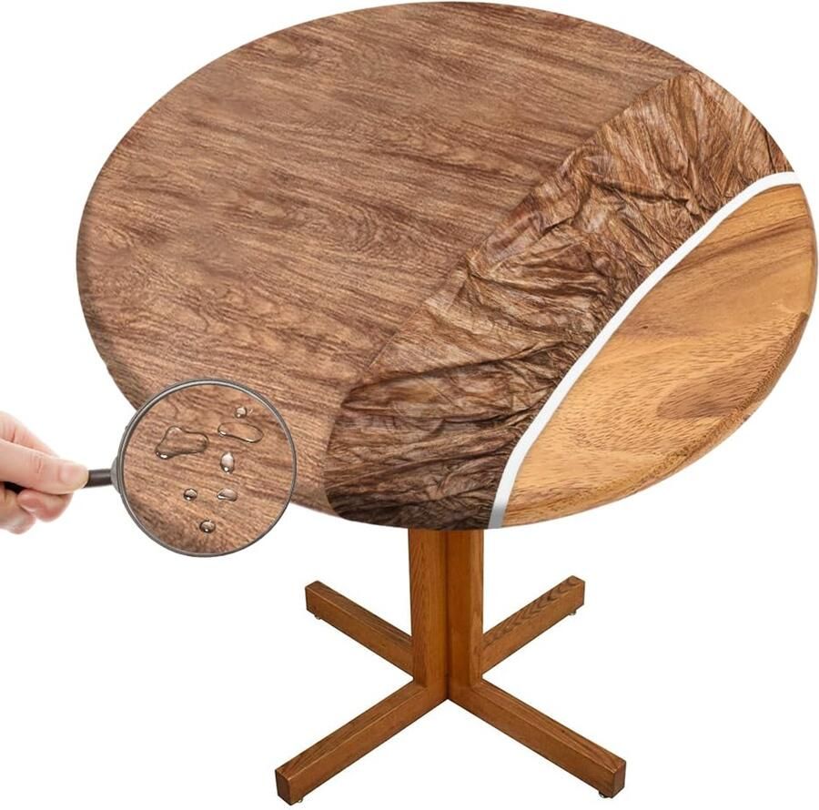 TopHome Transparante tafelbeschermfolie ronde tafelkleed wasbaar elastisch PVC