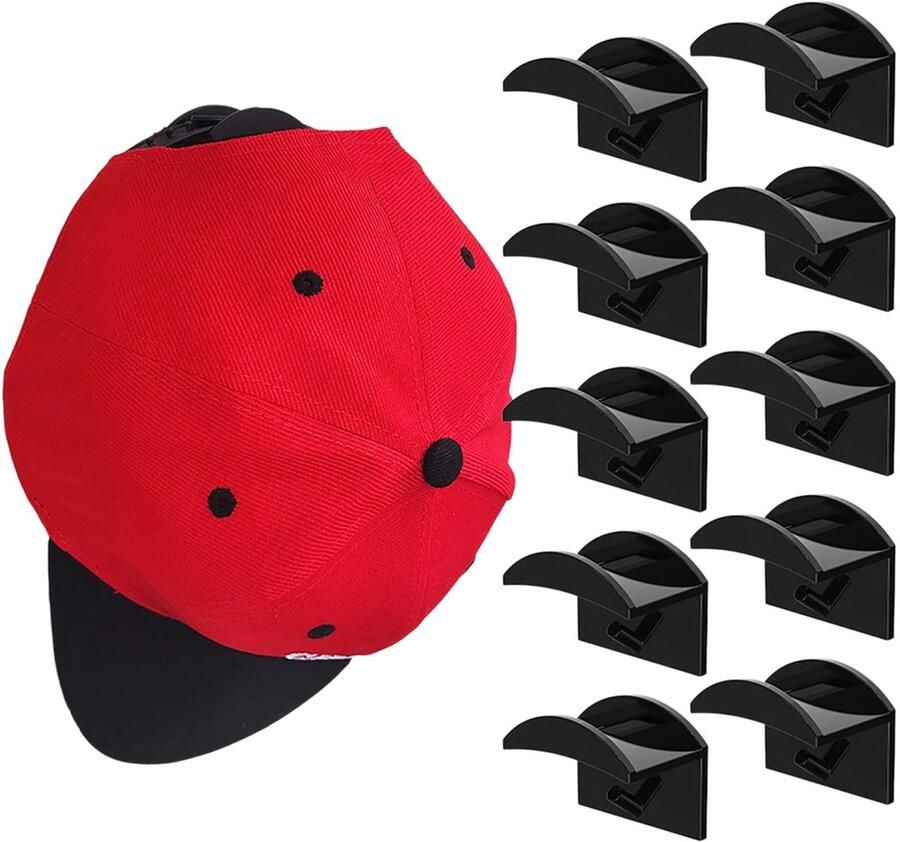 Topmelon Caprack set van 10 zelfklevend –Cap Rack- Petjeshouder Hoeden Opberger – cap rack opbergsysteem – kledingrek