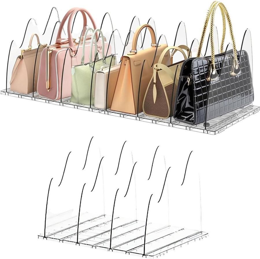 Topmelon Plankverdeler kledingkastorganizer kastverdelers voor handtas Organizer Transparante verstelbare voor slaapkamer kantoor