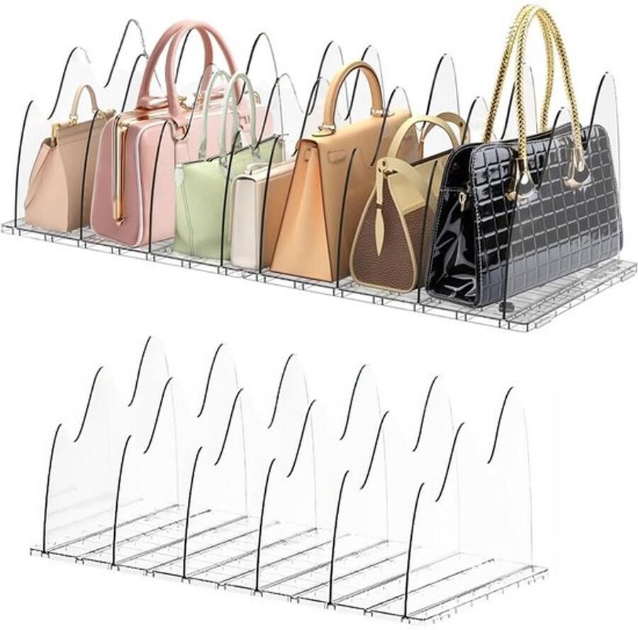 Topmelon Plankverdeler kledingkastorganizer kastverdelers voor handtas Organizer Transparante verstelbare voor slaapkamer kantoor