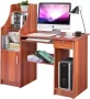 Topquality computerbureau met boekenplank houten bureau met opbergvakken en kast modern werkstationbureau met toetsenbordplank multifunctionele pc-tafel werktafel voor studiebureau - Thumbnail 1