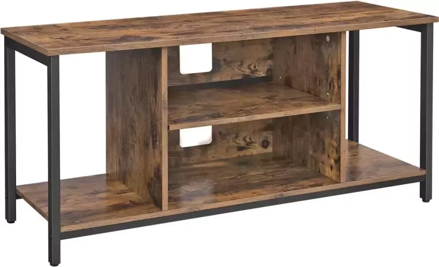 Topquality VASAGLE TV-kast TV-tafel TV-plank lowboard met open vakken woonkamer 110 x 40 x 50 cm industrieel ontwerp vintage donkerbruin LTV39BX