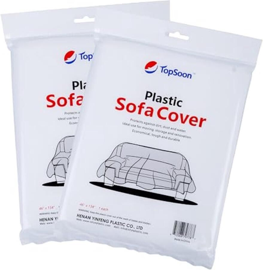 TopSoon fauteuilbeschermer bankhoes 1-zits transparant 117 x 193 cm (2 stuks)