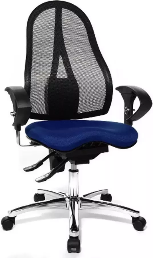 Topstar Bureaustoel Verstelbare Armleuning Stof Blauw Zwart Sitness 15 U2