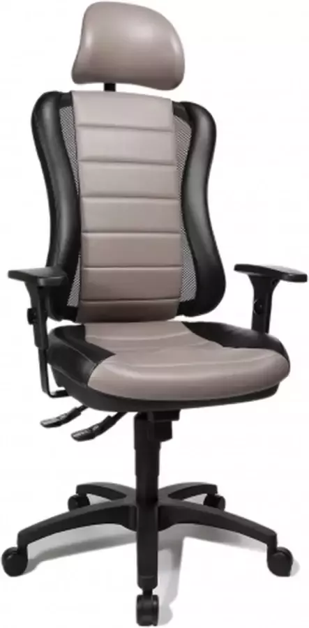 Topstar Bureaustoel Verstelbare Armleuning Stof Grijs Zwart Ergonomisch