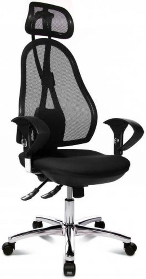 Topstar Directiestoel Verstelbare Armleuning Stof Zwart Ergonomisch