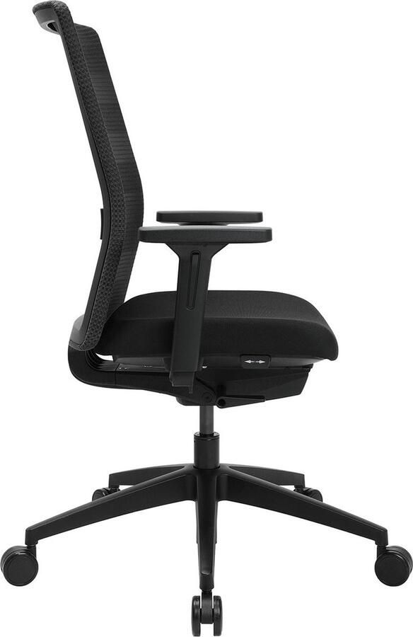 Topstar AirWork bureaustoel met armleuningen auto-synchroon mechanisme voorgevormde zitting netrug met lendensteun