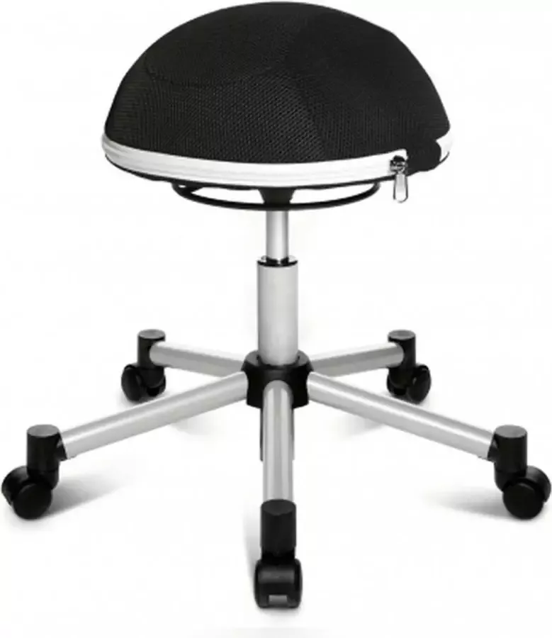 Topstar Werkkruk Verhoogde Bureaustoel Stof Zilver Zwart Ergonomisch