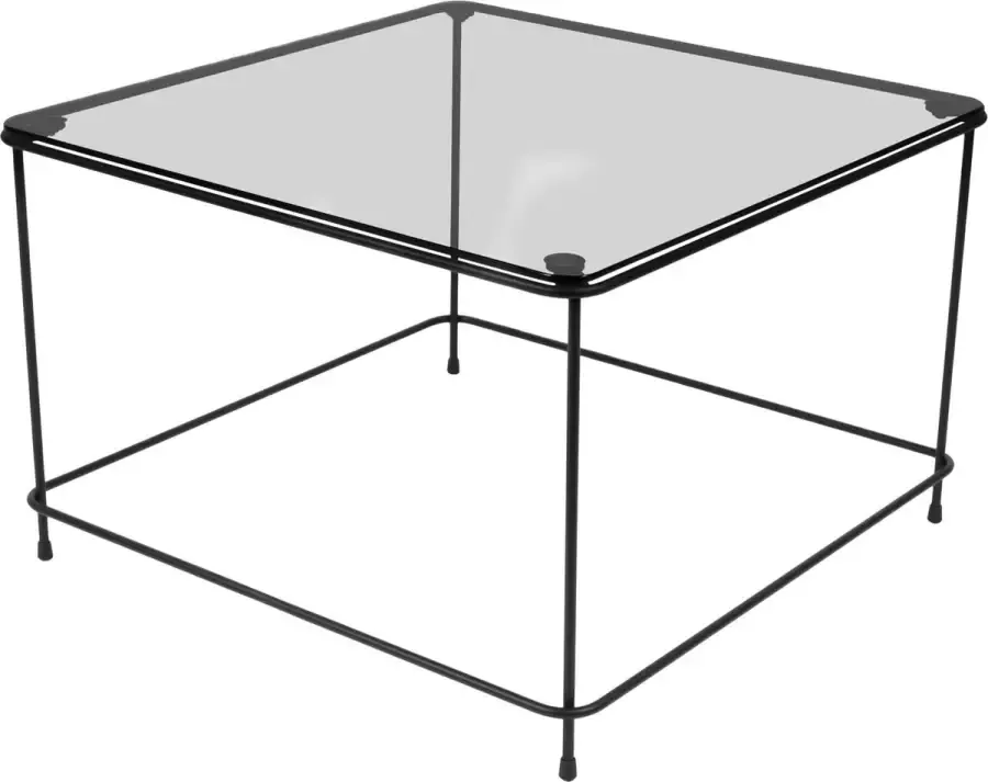 Torna Design Atos 60 Rookglas Bijzettafel 58x38 5x58 cm Zwart Staal Rookglas