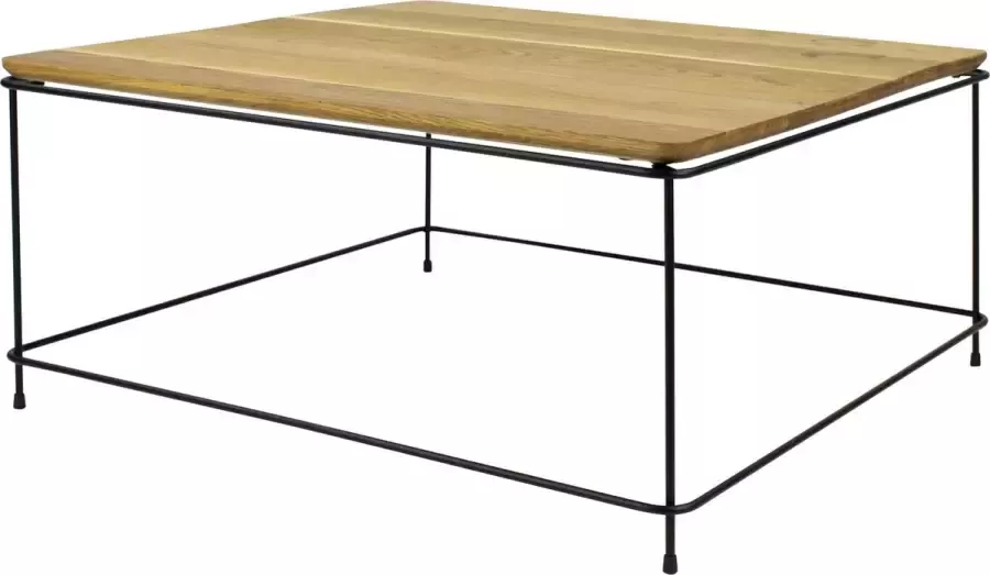 Torna Design Atos 80 Eiken Salontafel 78x34x78 cm Zwart Staal Eiken