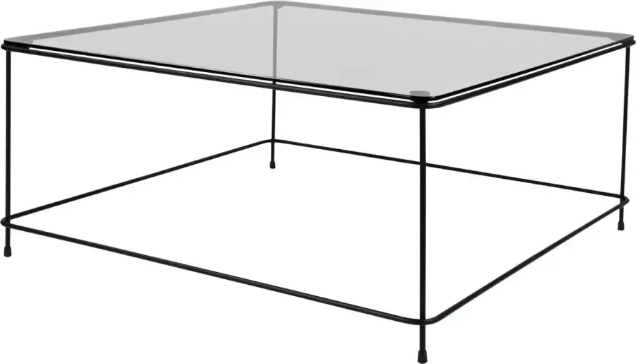 Torna Design Atos 80 Rookglas Salontafel 78x34x78 cm Zwart Staal Rookglas