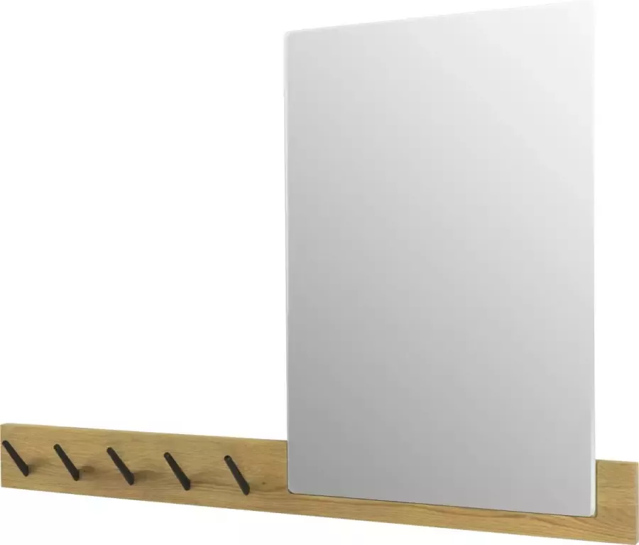 Torna Design Picky Spiegel Wandkapstok Met 5 haken 100x66x3 5 cm Eiken