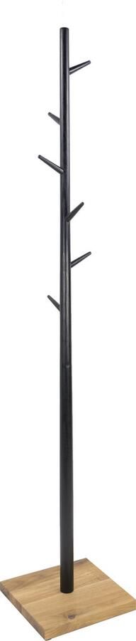 Torna Design Tree 40 Kapstok vrijstaand Met 6 haken 40x40x160 cm Zwart Staal Eiken