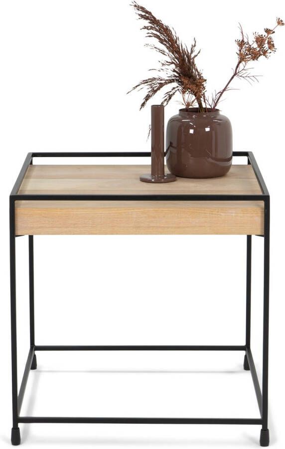 Torna Design THIN WOOD 40 Bijzettafel Zwart Eiken bianco