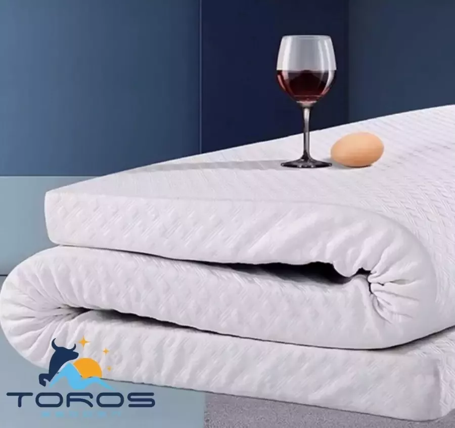 Toros Bedden 120x200 Topmatras 9cm dik HR 45 Premium Bamboe Deluxe Afritsbaar en wasbaar Topper Matras Topdek Climate Motion Control