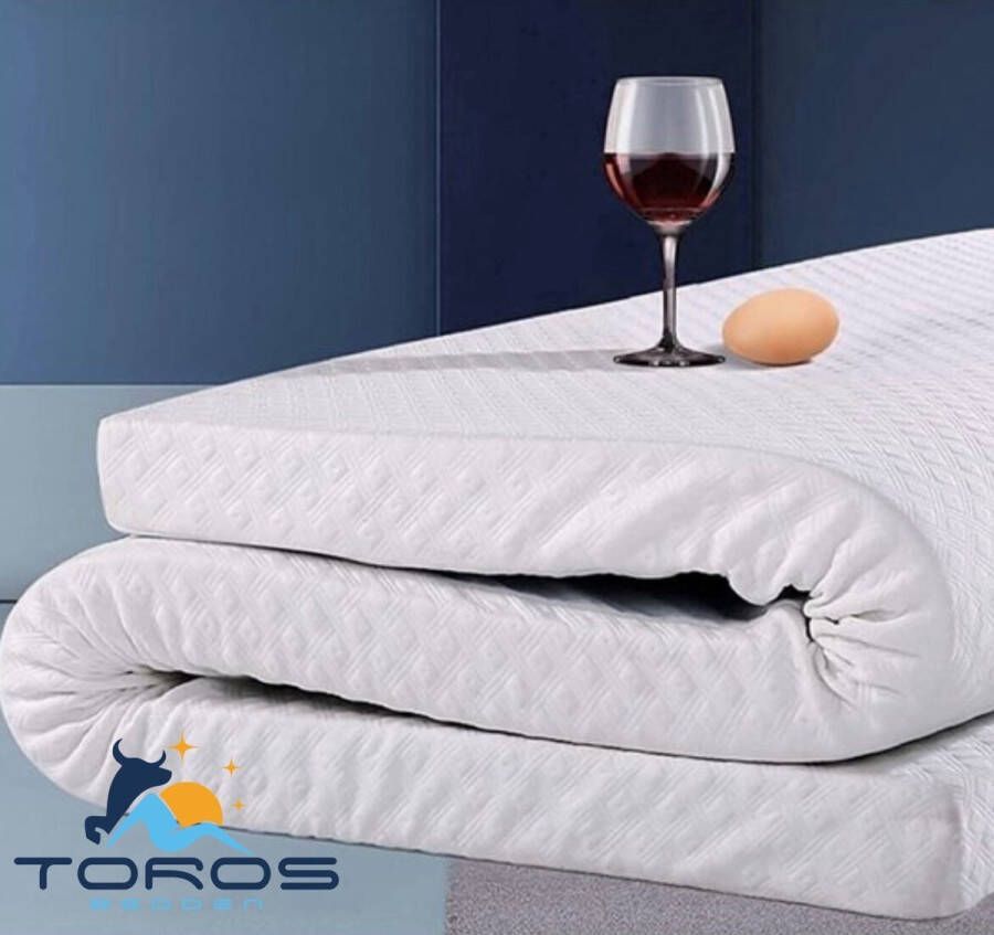 Toros Bedden 80x200 Topmatras 9cm dik HR 45 Premium Bamboe Deluxe Afritsbaar en wasbaar Topper Matras Topdek Climate Motion Control