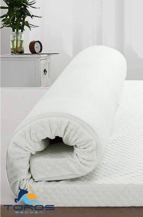 Toros Bedden Topmatras Bamboo 180x200 Topper Matras HR Koudschuim Hybrid Topdekmatras 9cm Orthopedisch 4 Seizoens Topper Hotel XL Anti Bacterieel Gratis Retour 180x200 - Foto 3