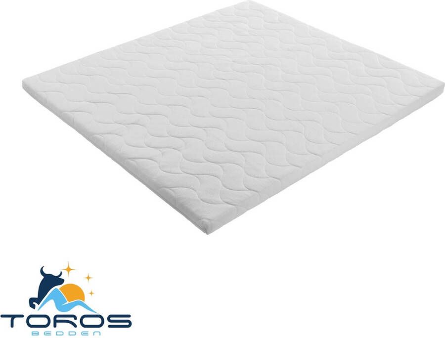 Toros Bedden TORO° Topper 200 x 200X 9CM Topdekmatras- Matrashoes Met Rits Matrasovertek Matrasvernieuwer Hotel Kwaliteit