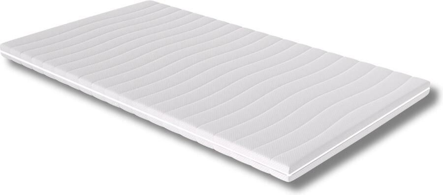 Toros Bedden 90x200 Topper 8cm dik Afritsbaar en wasbaar Topdekmatras Medium Wit HR Koudschuim
