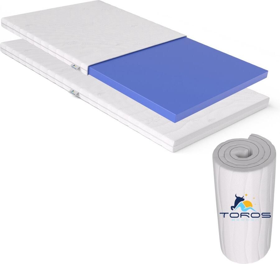 Toros Bedden Topmatras 180x200 Topper Matras HR Koudschuim Hybrid Topdekmatras 9cm Orthopedisch Purschuim 4 Seizoens Topper Hotel XL Anti Bacterieel Gratis Retour 180x200