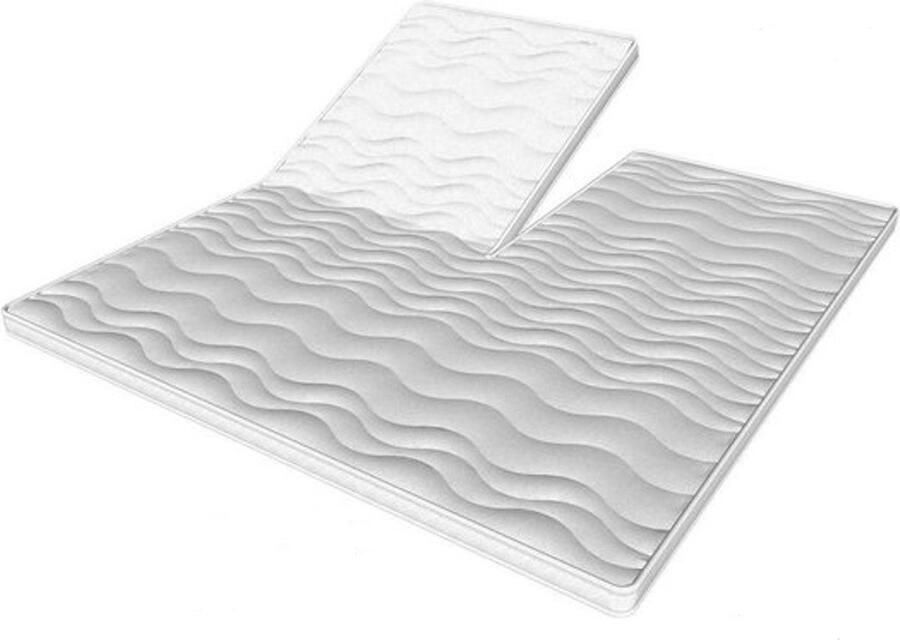 Toros Bedden Topmatras Split -180x200 Topper Matras HR Koudschuim 9cm Orthopedisch 4 Seizoens Topper Hotel XL Anti Bacterieel Wit