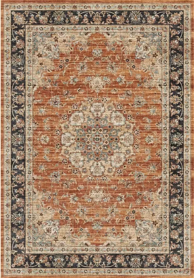 Win-trading.nl Vintage Laagpolig carpet Vloerkleed 160 x 230 cm terra