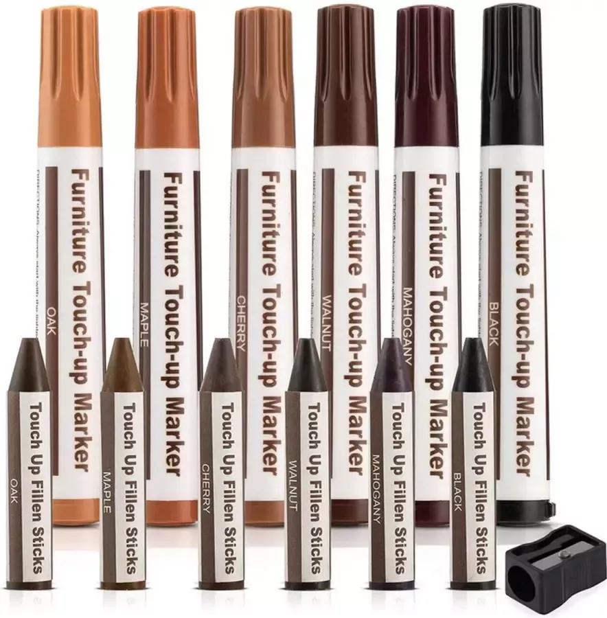 Touch Up Sticks Meubel Reparatie Stiften Meubelmarker Reparatieset Meubel reparatie stiften + Puntenslijper