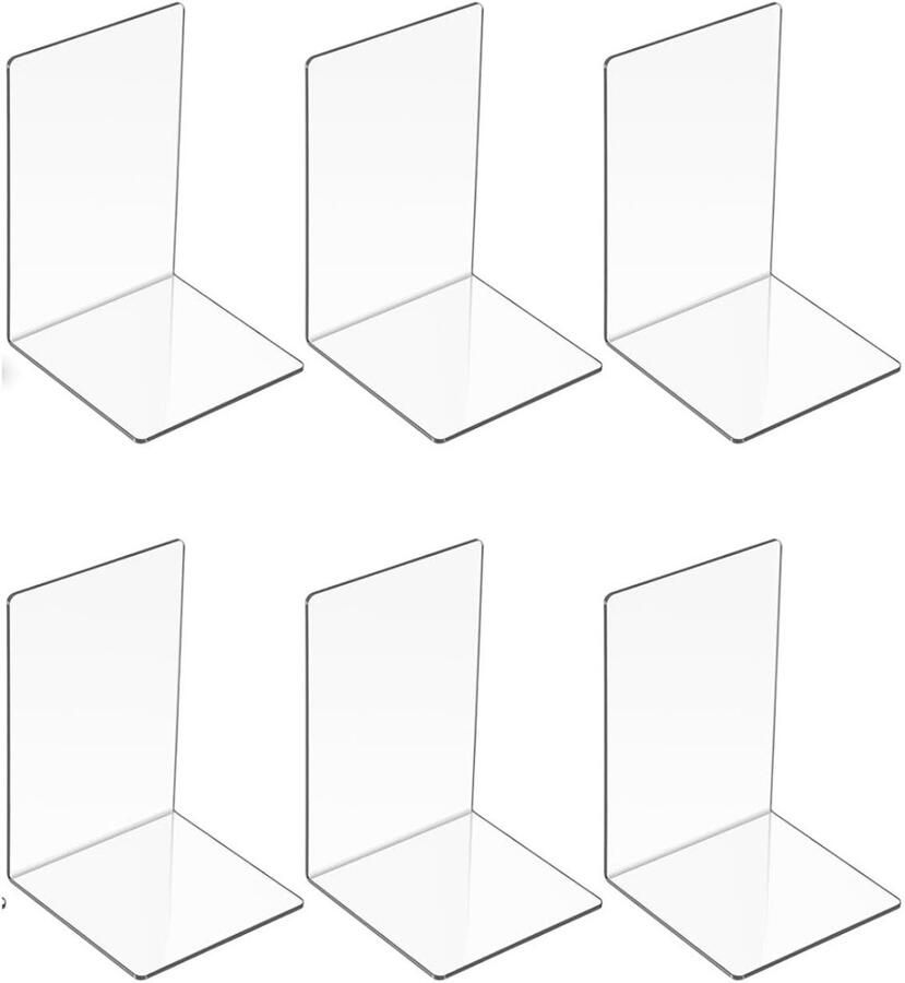 Tovbmup Boekensteunen Transparante boekensteunen Boekensteunrekken Geschikt voor slaapkamer studeerkamer bibliotheek school en kantoor 10*10*13cm