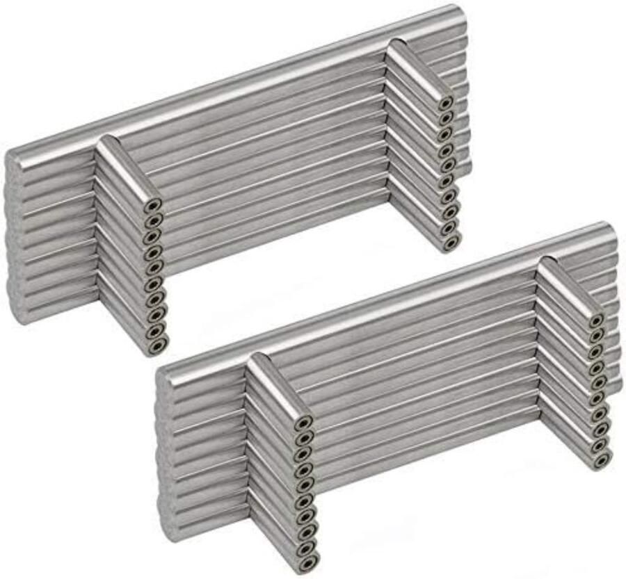 Tovbmup Keukenkastgreep T-greep 96 mm gatafstand Zilver 20 stuks