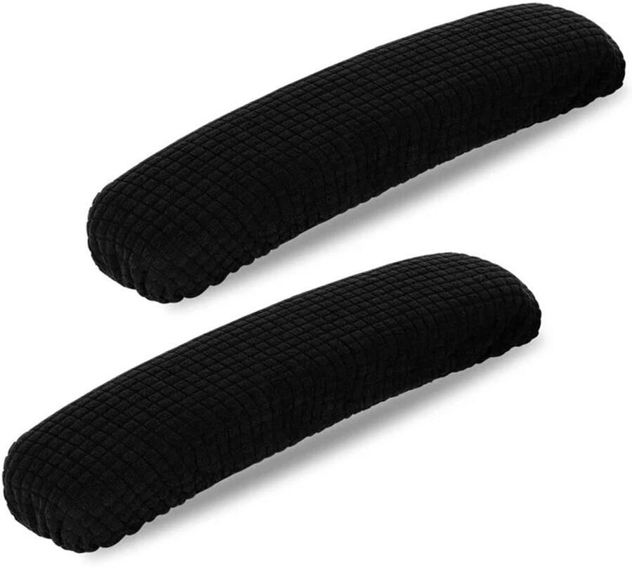 Tovbmup Zwarte armleuninghoezen voor bureaustoelen Verlichting van elleboogpijn 2-pack