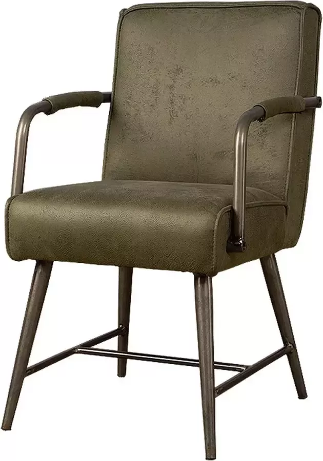 Tower Living belmonte eetkamerstoel met leuningen 100% polyester groen 51 x 62 x 86 (h) cm