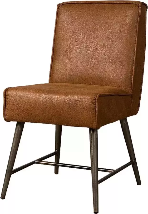 Tower Living belmonte eetkamerstoel zonder leuningen 100% polyester cognac 45 x 49 x 86 (h) cm