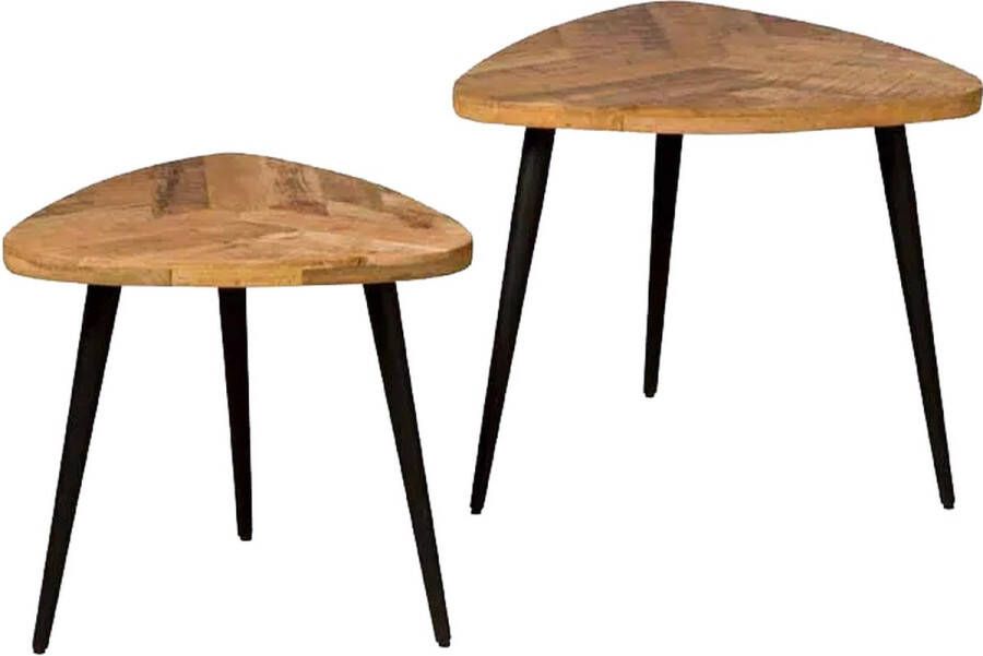 Tower Living bijzettafel set van 2 Viola nature mangohout