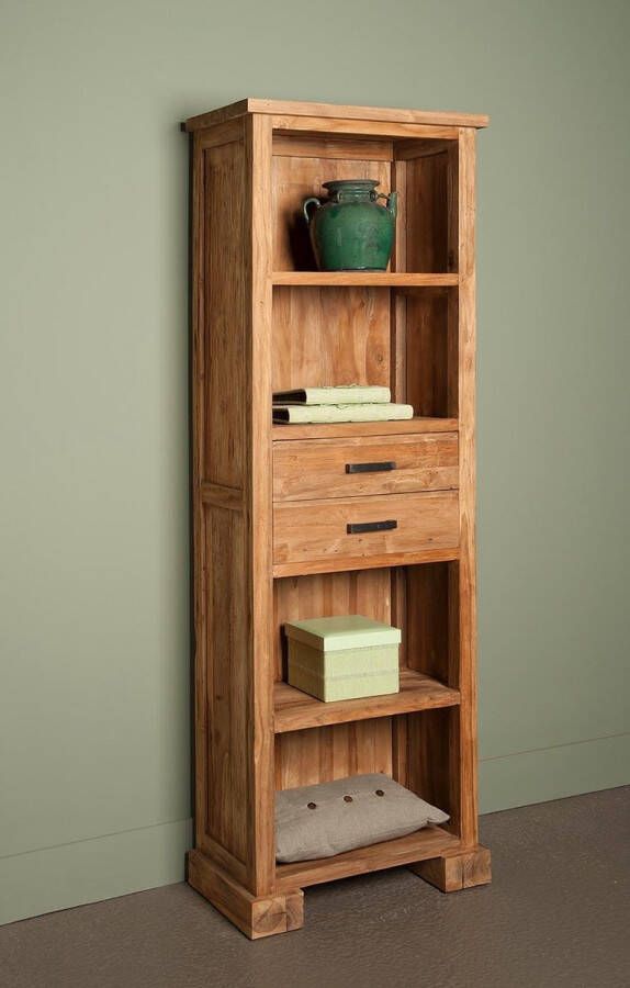 Tower Living Boekenkast Lorenzo met 2 laden en 4 open vakken Oud Teak