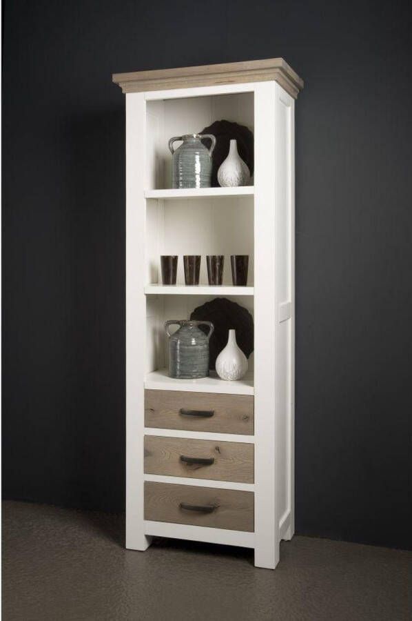 Tower Living Boekenkast Parma Toscana met 3 laden en 3 open vakken Eiken