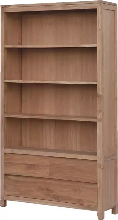 Tower Living corona boekenkast met 2 lades teakhout bruin 120 x 35 x 210 (h) cm