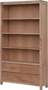 Tower Living corona boekenkast met 2 lades teakhout bruin 120 x 35 x 210 (h) cm