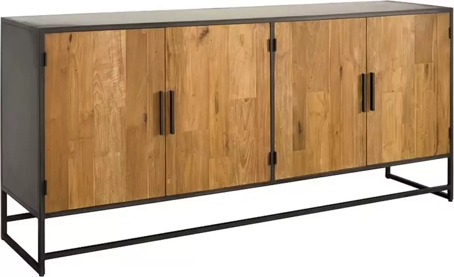 Tower Living felino dressoir met 4 deurtjes teakhout (gerecycled) bruin 200 x 45 x 90 (h) cm