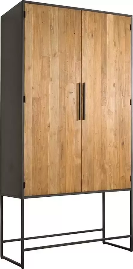 Tower Living felino kast met 2 deurtjes teakhout (gerecycled) bruin 116 x 45 x 220 (h) cm