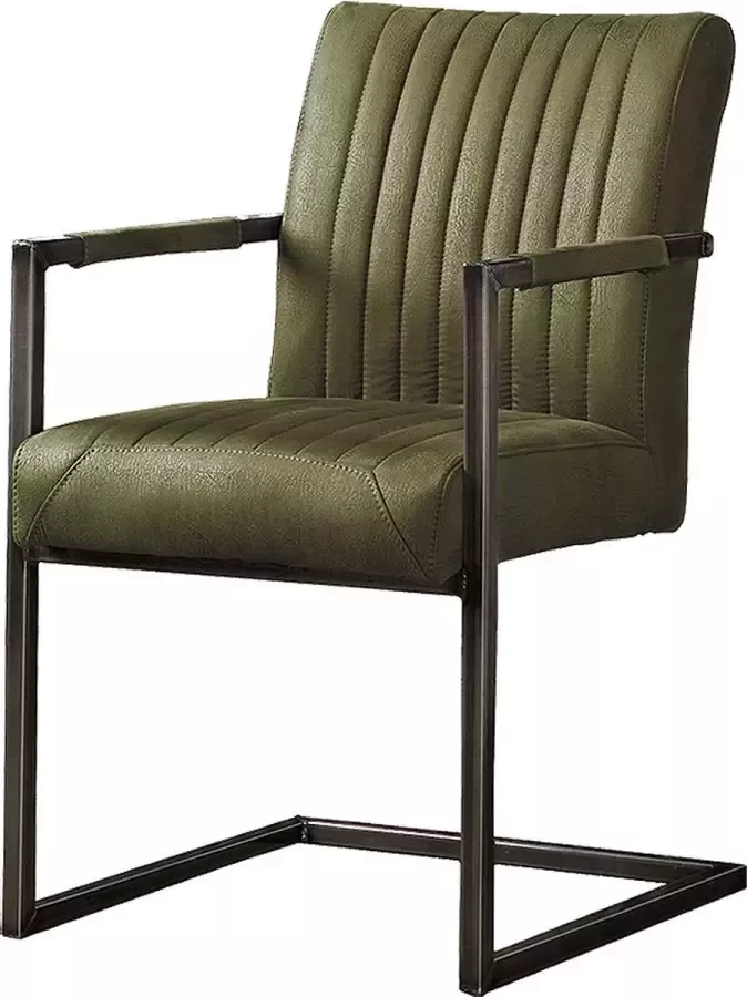 Tower Living ferro eetkamerstoel met leuningen 100% polyester groen 52 x 61 x 88 (h) cm