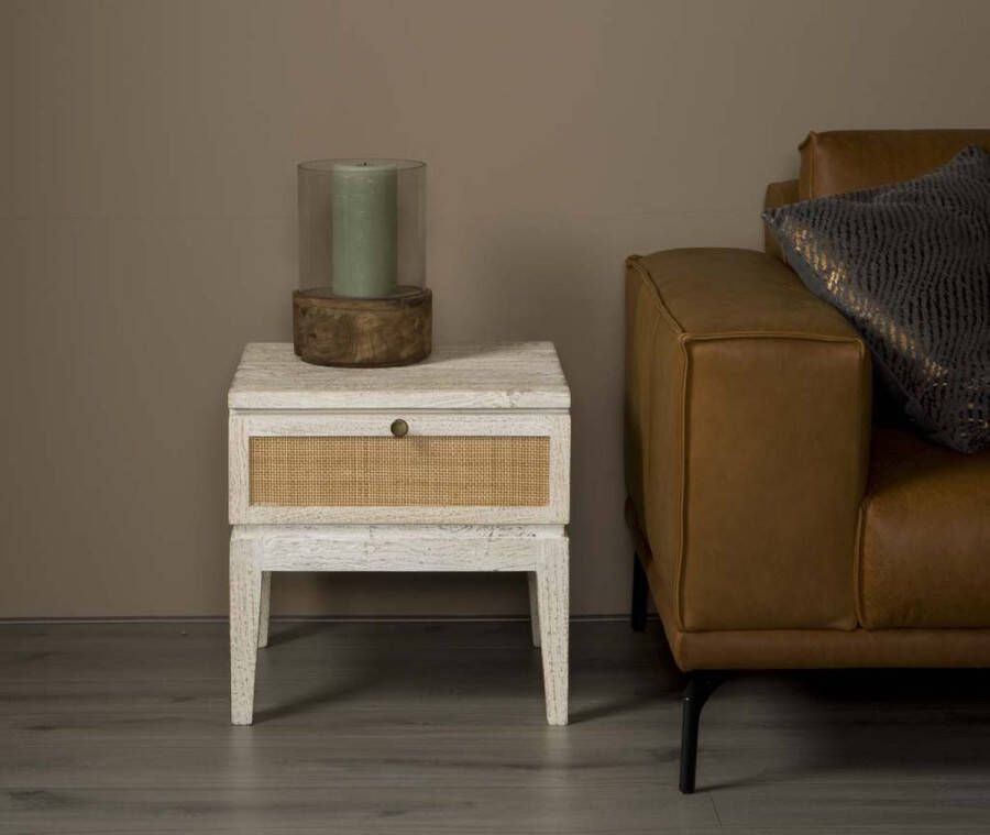 Tower Living hoektafel Vincenza 50x50x50 cm mangohout