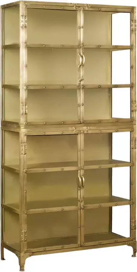 Tower Living km collection metalen vitrinekast hout meerkleurig 100 x 40 x 200 (h) cm