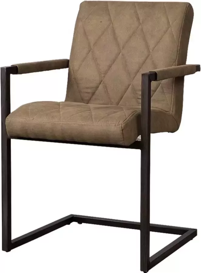 Tower Living lomba eetkamerstoel met leuningen 100% polyester taupe 56 x 59 x 87 (h) cm