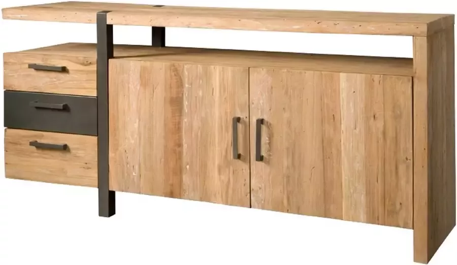 Tower Living lucca dressoir met 3 lades en 2 deurtjes teakhout (gerecycled) bruin 185 x 50 x 90 (h) cm