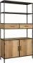 Tower Living luna wandkast met 2 lades en 2 deurtjes gefineerd eikenhout bruin 115 x 40 x 200 (h) cm - Thumbnail 2
