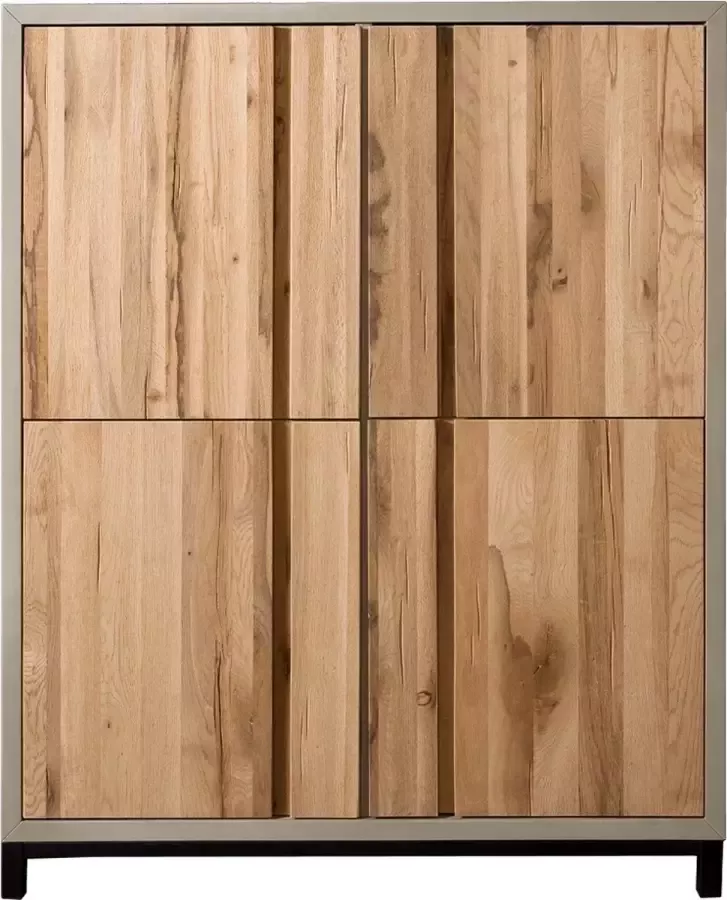 Tower Living max kast met 4 deurtjes eikenhout bruin 130 x 45 x 160 (h) cm