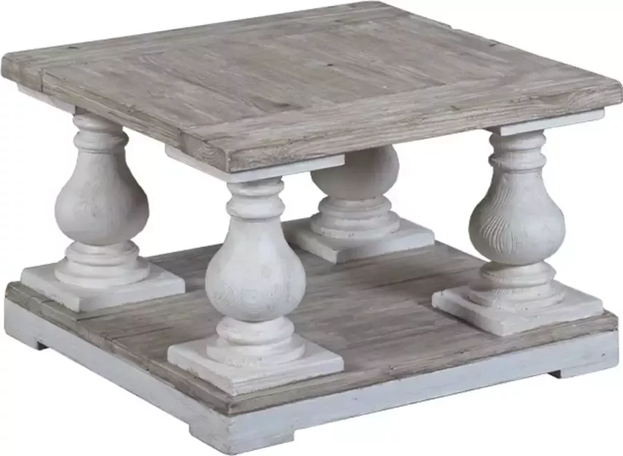 Tower Living monza bijzettafel grenenhout whitewash 70 x 70 x 45 (h) cm - Foto 1