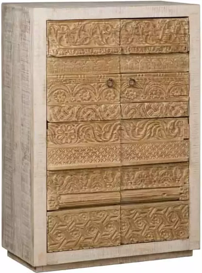 Tower Living naturno kast met 2 deurtjes hout whitewash 80 x 40 x 115 (h) cm