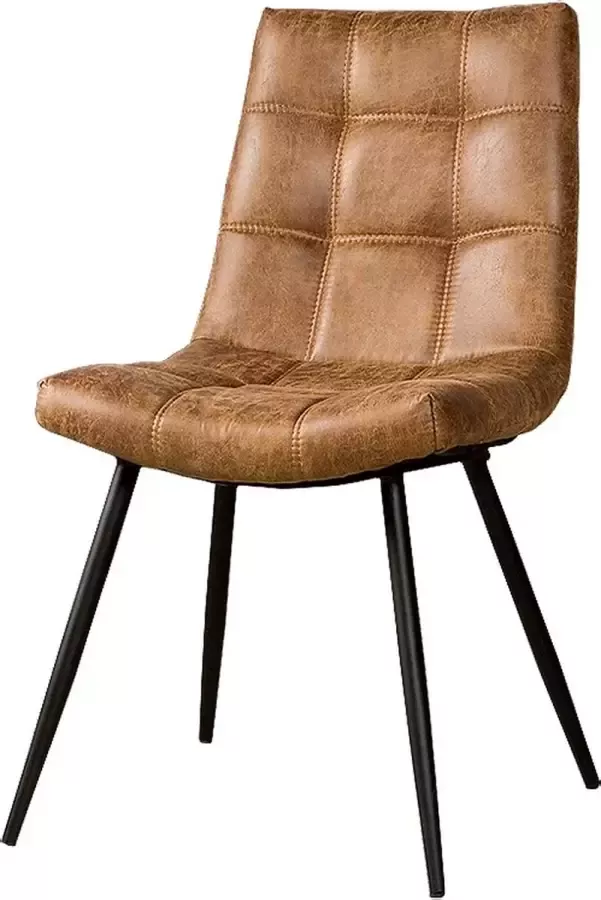 Tower Living navarra eetkamerstoel zonder leuningen 100% polyester cognac 46 x 59 x 86 (h) cm - Foto 1