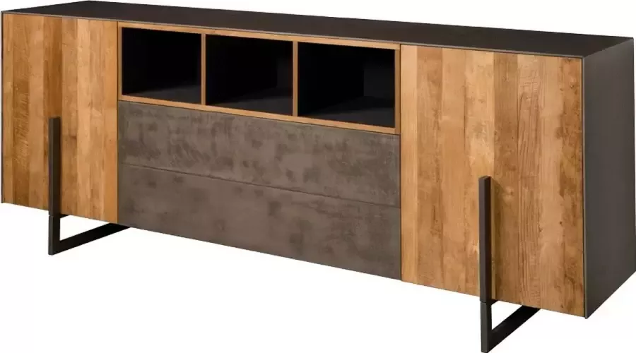 Tower Living ora dressoir met 2 lades en 2 deurtjes teakhout (gerecycled) bruin 222 x 45 x 89 (h) cm